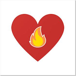 Fire Heart - Red and Orange Posters and Art